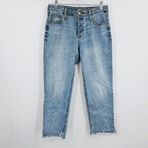 GAP Factory Jeans 4 27 R Vintage High Rise Raw Step Hem Cropped Ankle Button Fly